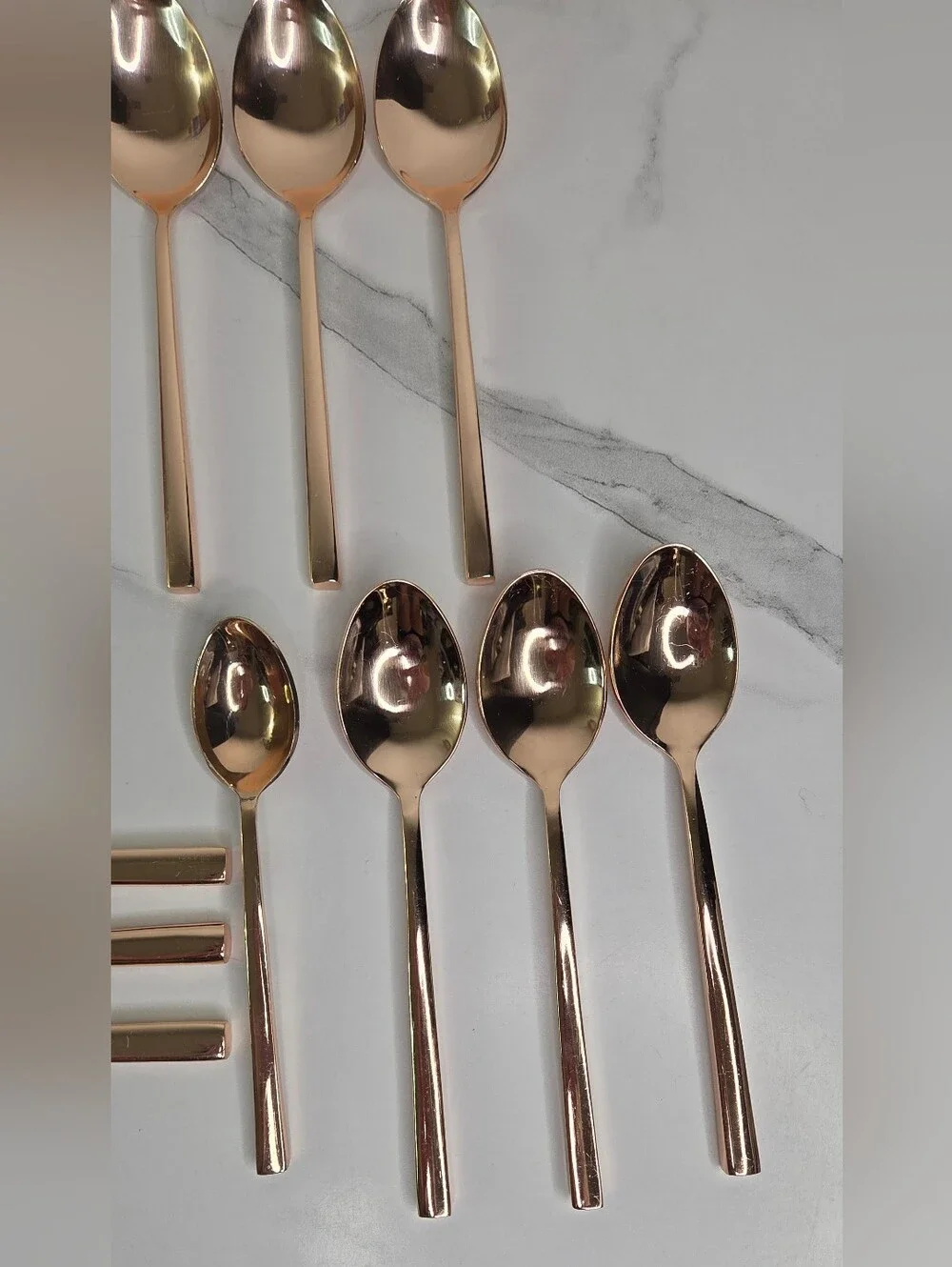 Rose Gold Flatware Set - Elegant Home Dining Cutlery - 13 Piece Lot